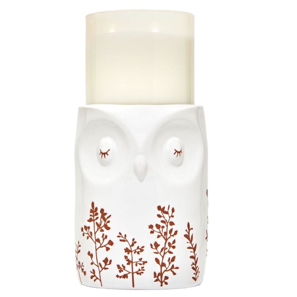 Bath & Body Works Sleeping White Owl 3-Wick  Candle Holder Pedestal